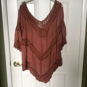Dreamers Bohemian Top Rust Colored Size Large